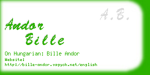 andor bille business card